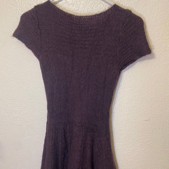 Stile Benetton Wool Alpaca Blend Short Sleeve Sweater Dress in Eggplant Size XS - Picture 9 of 12